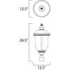 Maxim Carriage House 3-Lght 12.5" Wide Oriental Brnz Outdoor Pole/Post Mount 40420WGOB